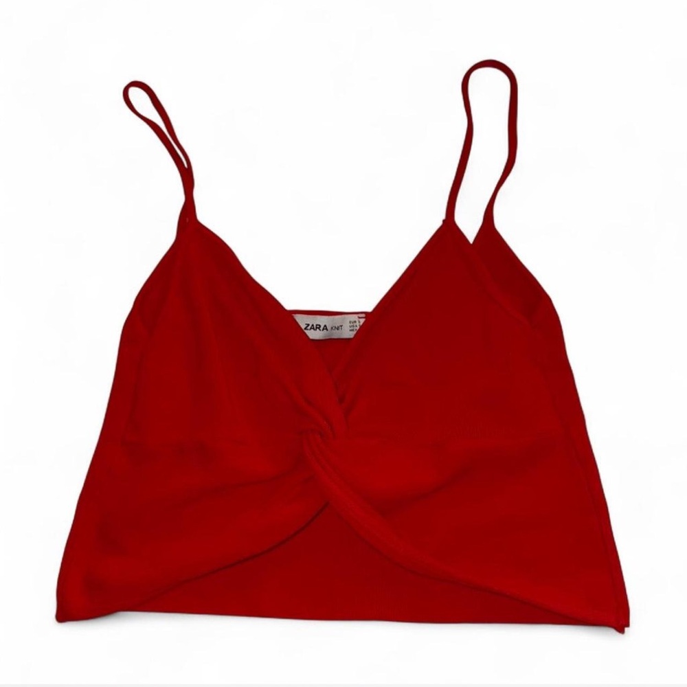 Zara Red Camisole with Twist Detail